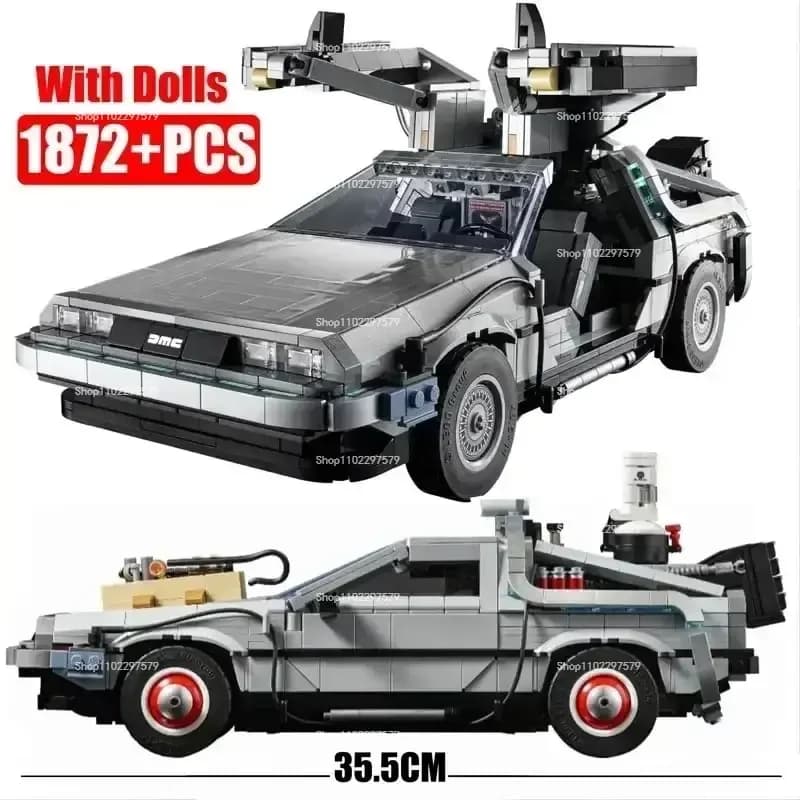 1872 Pezzi Ritorno al Futuro Macchina del Tempo DeLorean DMC-12 Modellino Auto da Costruire Mattoncini Giocattolo Regalo Compatibile 10300