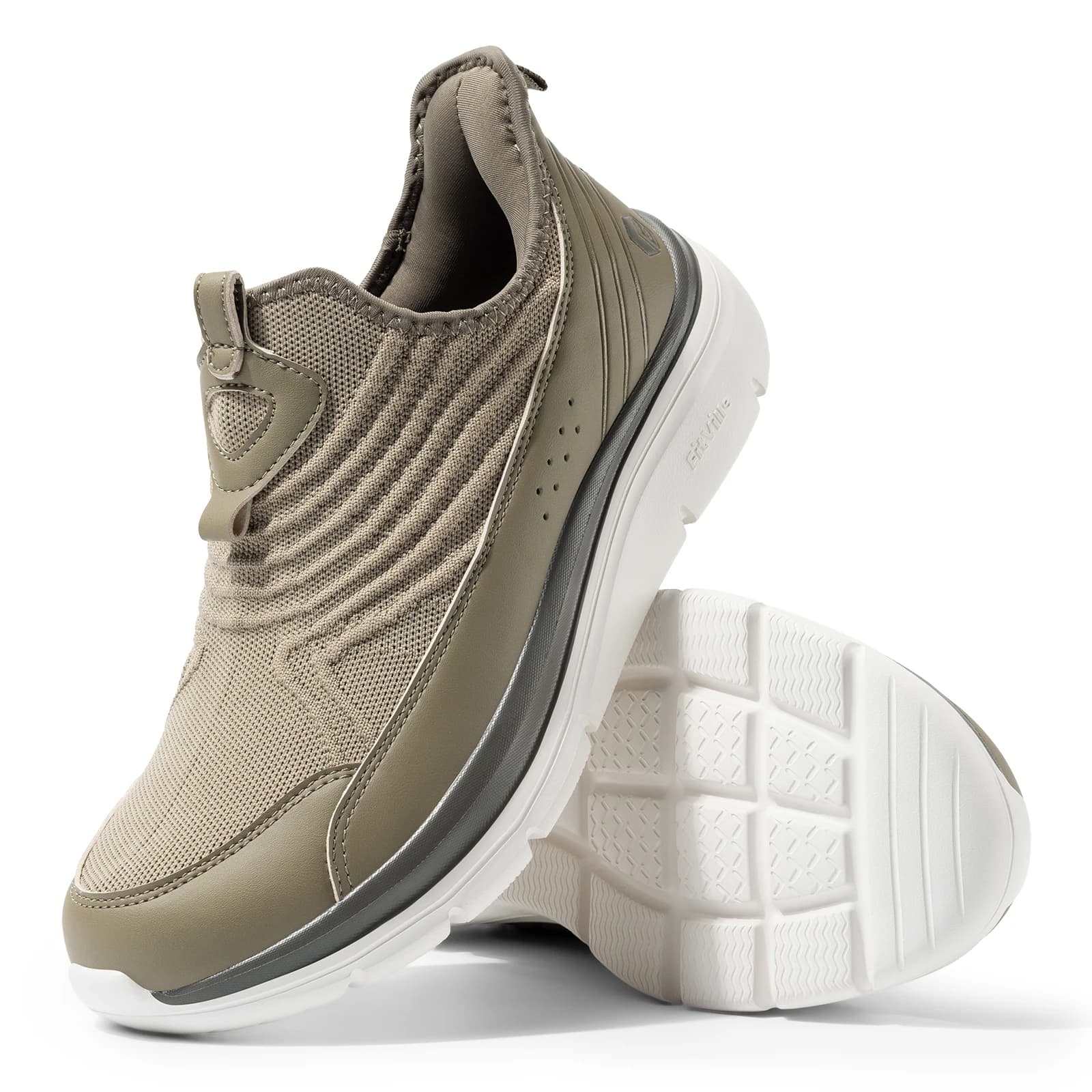 Fitville wide men's slip-on walking shoes casual outdoor sports shoes light and breathable sneakers for inflatable feet