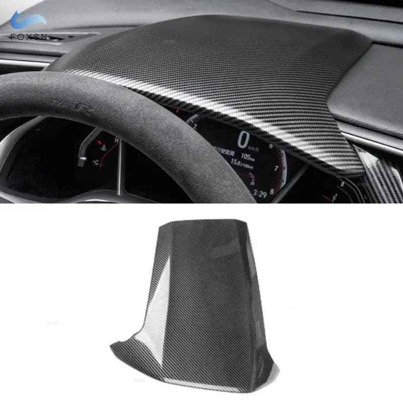 Auto Dashboard Voltage Panel Speeeter Trim Cover for Honda Civic 10th Gen 2016 2017 2018 2019 ABS Carbon Fiber Structure