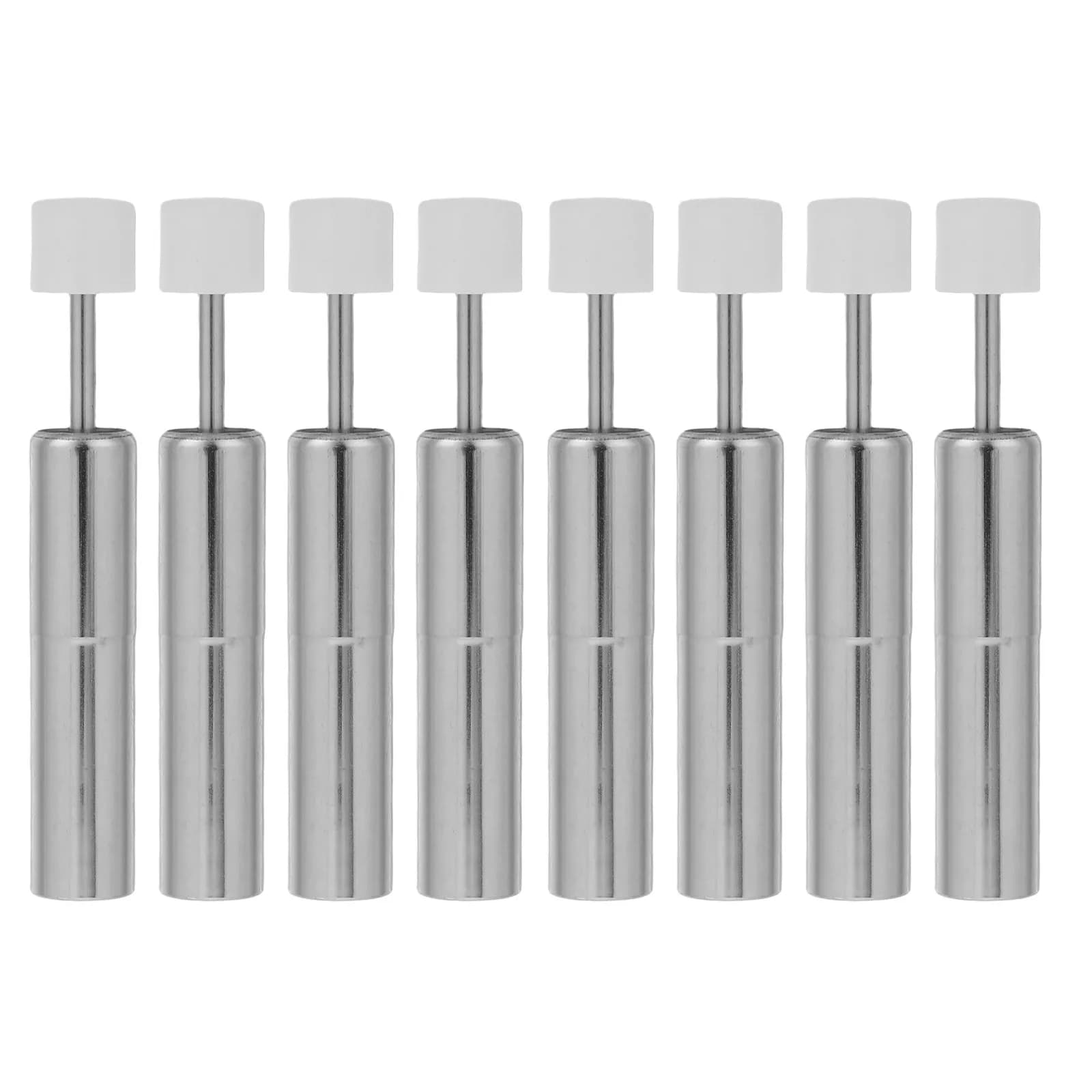 8Pcs Mini Trash Can Damper Hydraulic Soft Close Mechanism Stainless Steel Piston for Silent Lid Descent Wastebasket Shock