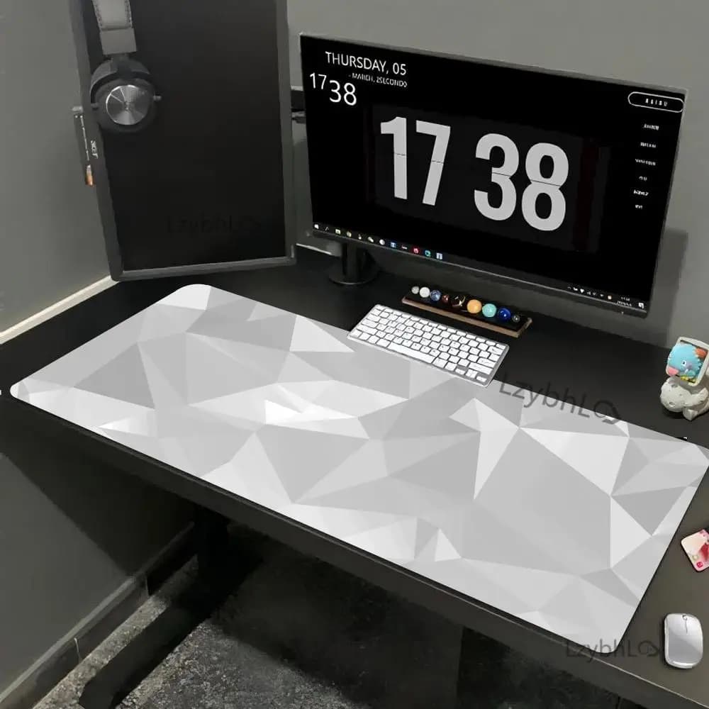 Geometric Texture Mouse Pad HD Non-Slip Computer Keyboard Mat XXL Large Gaming Accessory Rubber Deskmats PC Laptop Long Mousepad