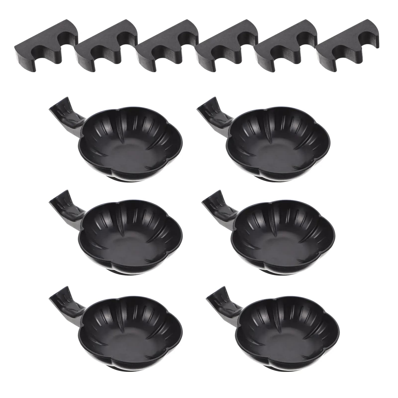 1Set Creative Inkwell and Calligraphy Pen Stand Set High Grade Plastic Ink Dish for Office Study Room Decor Painting Brush