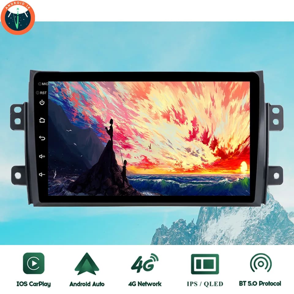 2Din Android 14.0 Auto DVD Autoradio Navigazione GPS HU Per Suzuki SX4 2006 - 2013 DVD Cassetta Registratore a Nastro Carplay RDS 4G Lte