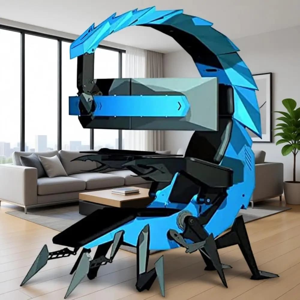 Scrivania e Sedia da Gaming Anti-Gravità con Monitor Sospesi, Illuminazione LED e Comfort Ergonomico