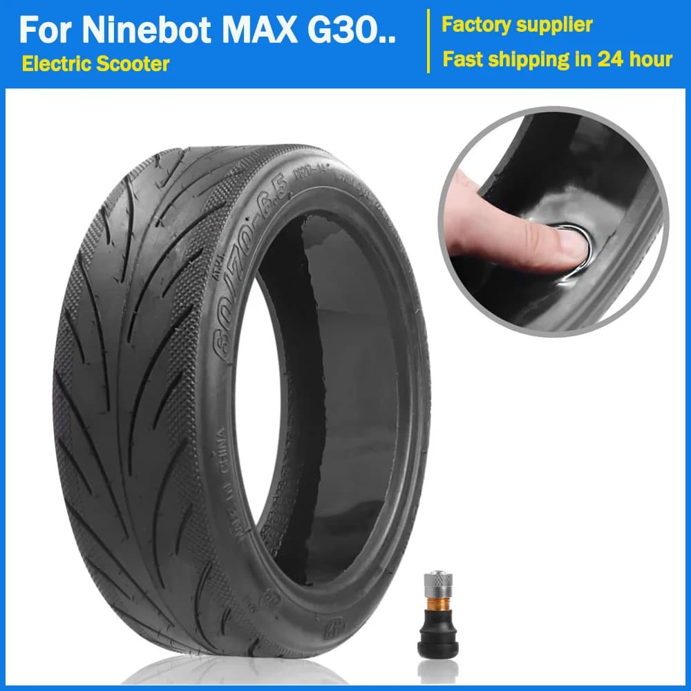 Pneumatici esterni per scooter per Segway Ninebot MAX G30 Kickscooter elettrico Parte 60/70-6.5 Pneumatico in gomma Ruota anteriore Accessori per pneumatici posteriori
