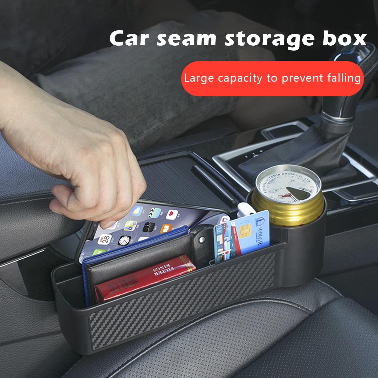 Seggiolino auto Gap Catcher Scatola di immagazzinaggio di riempimento Strumenti di archiviazione per auto Nero Auto Pocket Organizer Holder SUV Pocket Stivaggio Riordino Bevanda