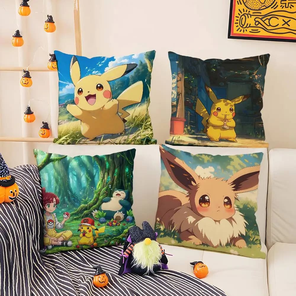 Fodera per cuscino in peluche Pokemon Arcanine Anime, morbida fodera per cuscino in peluche corto per divano, camera da letto, soggiorno, decorazioni per la casa, regalo