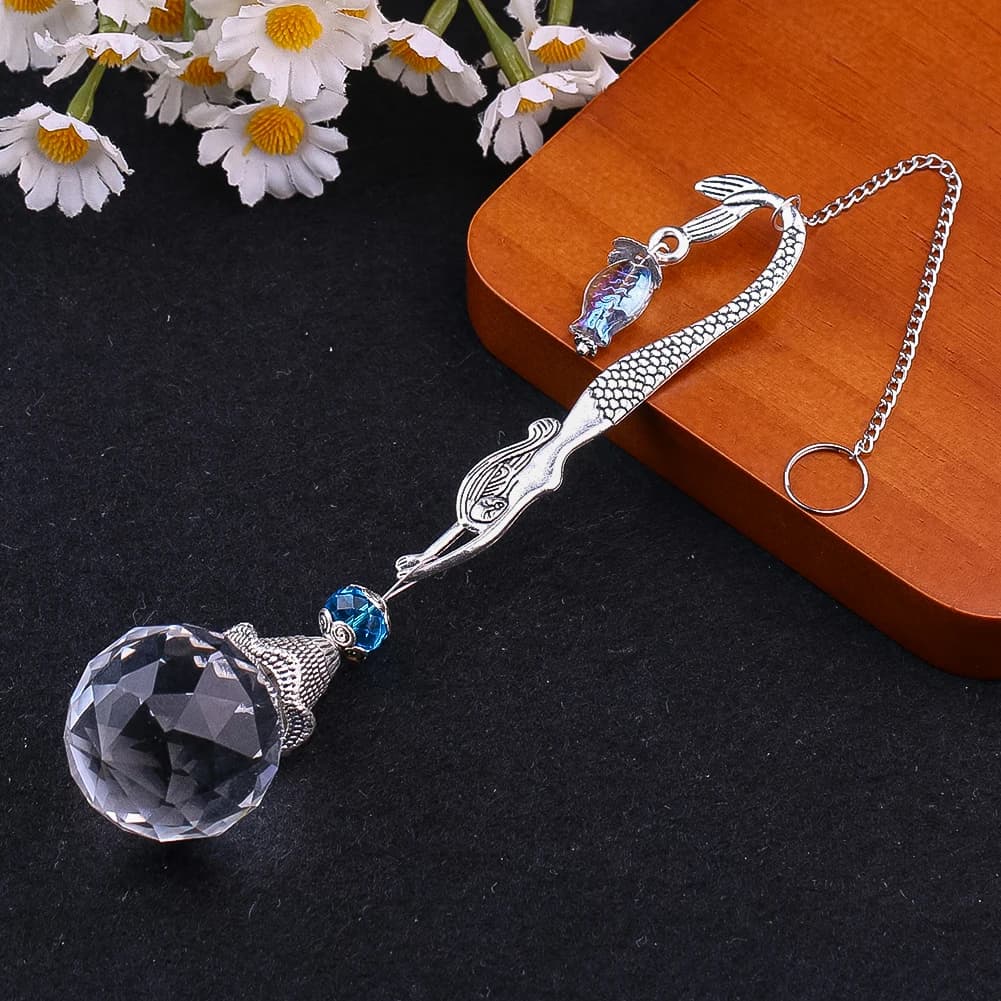 Retro Metal Mermaid Crystal Pendant Romantic Ocean Themed Jewelry Rainbow Maker Garden Courtyard Balcony Dream Catcher Hanging
