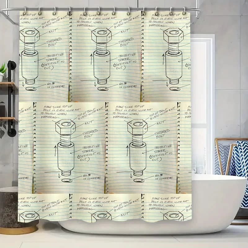 Tende da bagno modellate Design con dado bullone filettato per installazione di rubinetti per lavello da cucina Tenda da doccia impermeabile durevole con