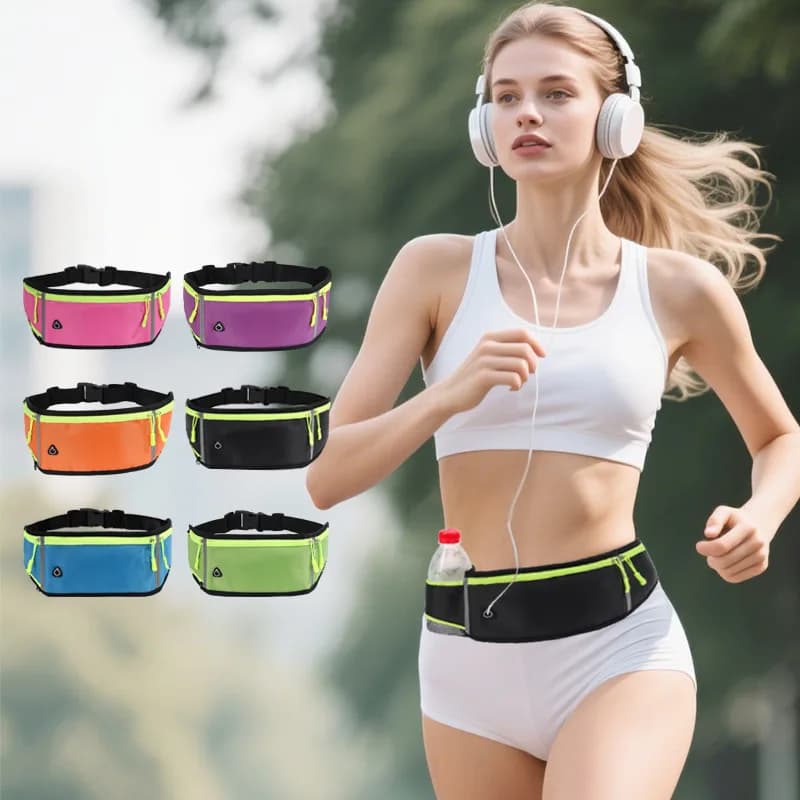 Unisex Sports Waist Belt Waterproof Shockproof Phone Bag Lightweight Close-Fit Pouch for Gym Running Cycling Outdoor