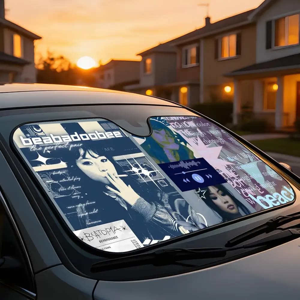 Parasole universale per parabrezza auto, copertura completa, blocco calore e raggi UV, anti-invecchiamento, Singer B-Beabadoobee