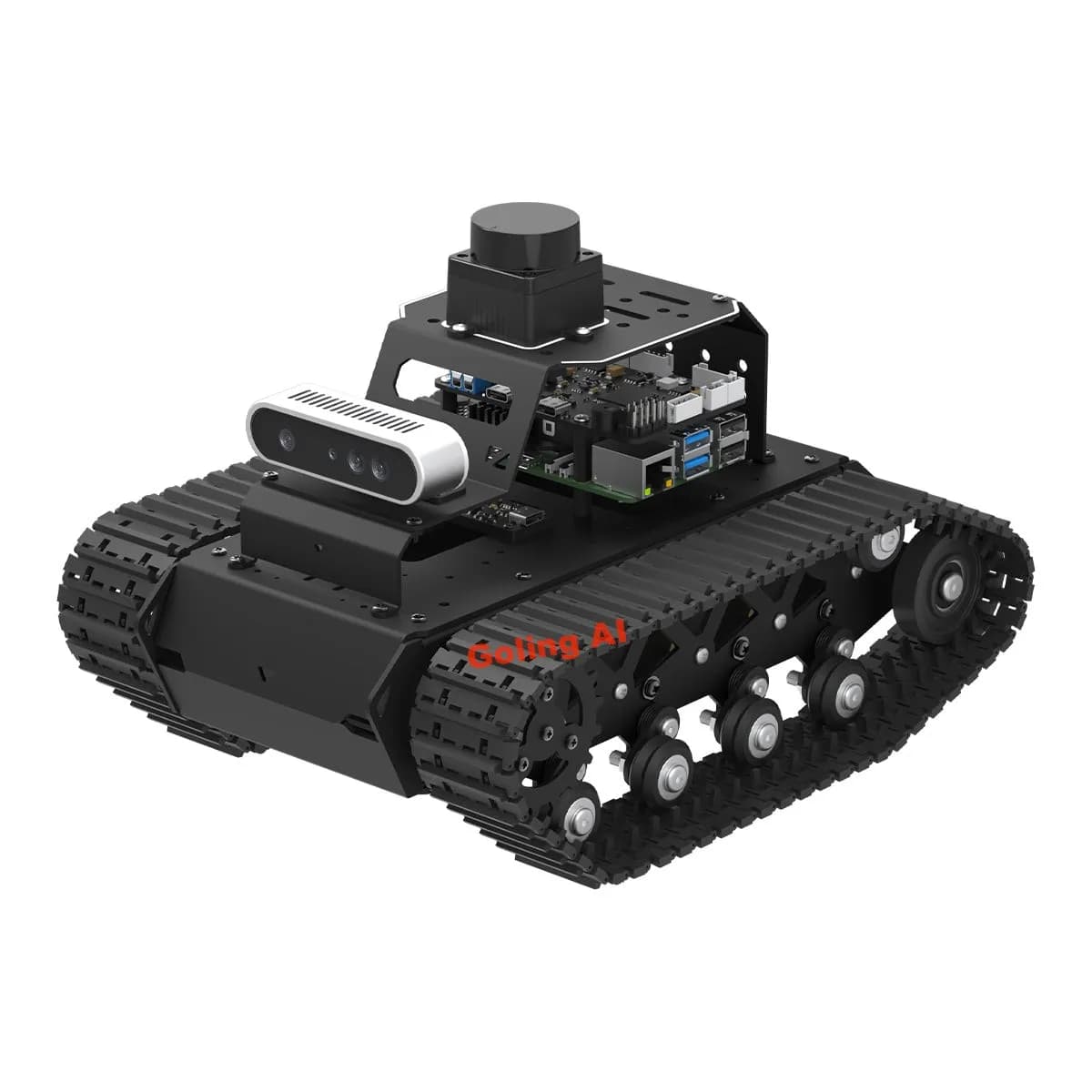 RC Tank with Depth Camera Lidar ROS2 Coding Video Car For Raspberry Pi 5 Support ChatGPT AI Model SLAM Autonomous Driving Robot