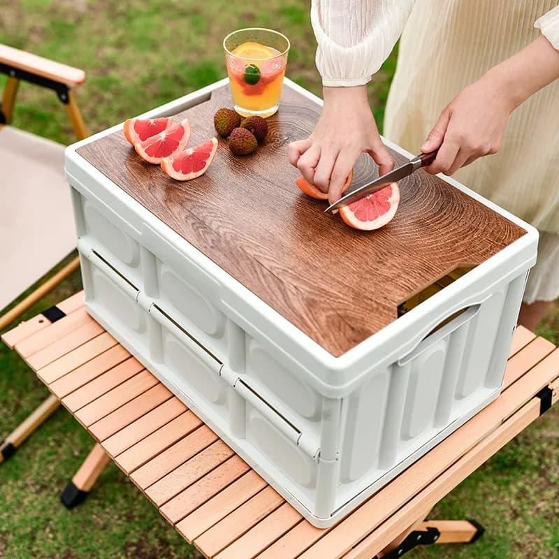 Scatola portaoggetti pieghevole multifunzionale per esterni, scatola da picnic e da campeggio, casa, bagagliaio dell'auto, scatola dell'organizzazione, tagliere, L79