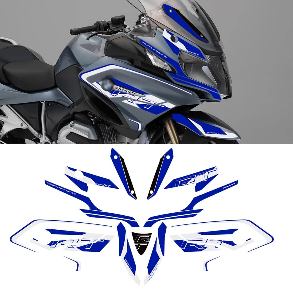 Per BMW R1200RT R 1200 RT Moto Carenatura Parafango Tronco Bagagli Custodie Protezione Rilievo del Carro Armato Manopole Kit Ginocchio Ruote Adesivi Decalcomanie