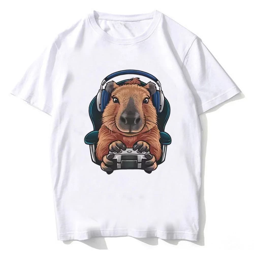 Capybara cotton t shirt men Digital anime harajuku Pastel Graphic Gothic top tees anime Pop Culture harajuku Gothic