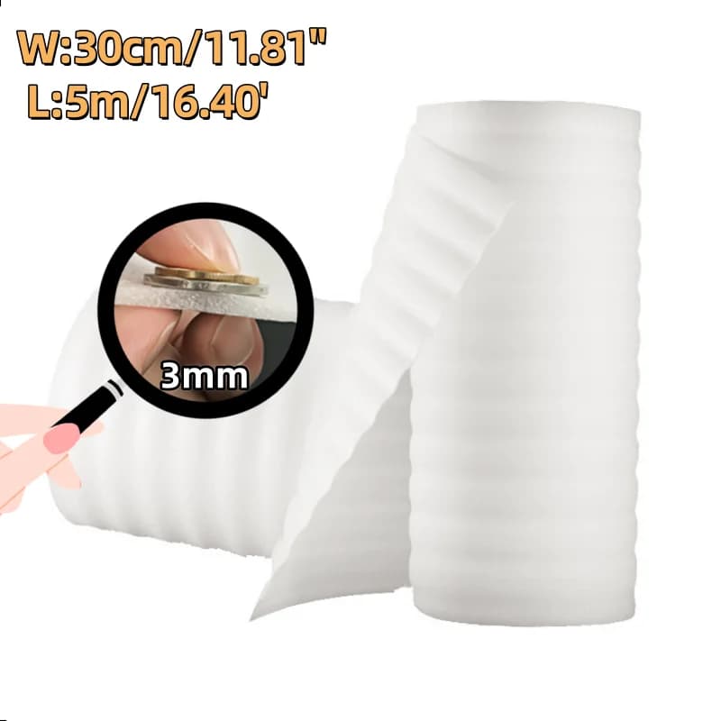 Rotolo di schiuma EPE da 3 mm 30 cm x 5 m Leggero e flessibile Imbottitura protettiva per articoli fragili Artigianato Libri Spedizione
