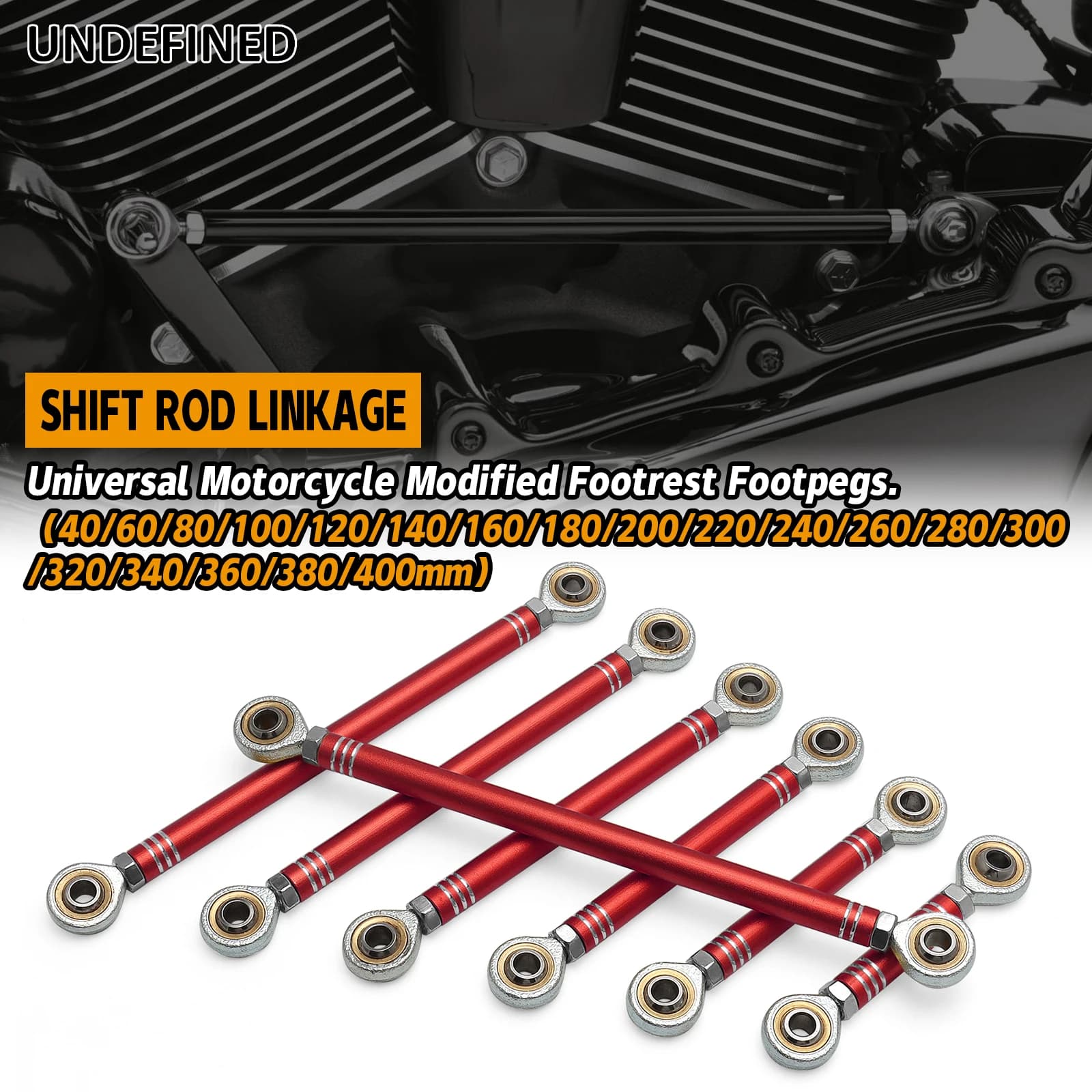 Universal Motorcycle M6 Left-Right Side Thread Shift Rod Linkage 40mm-400mm Fit For 76mm-465mm