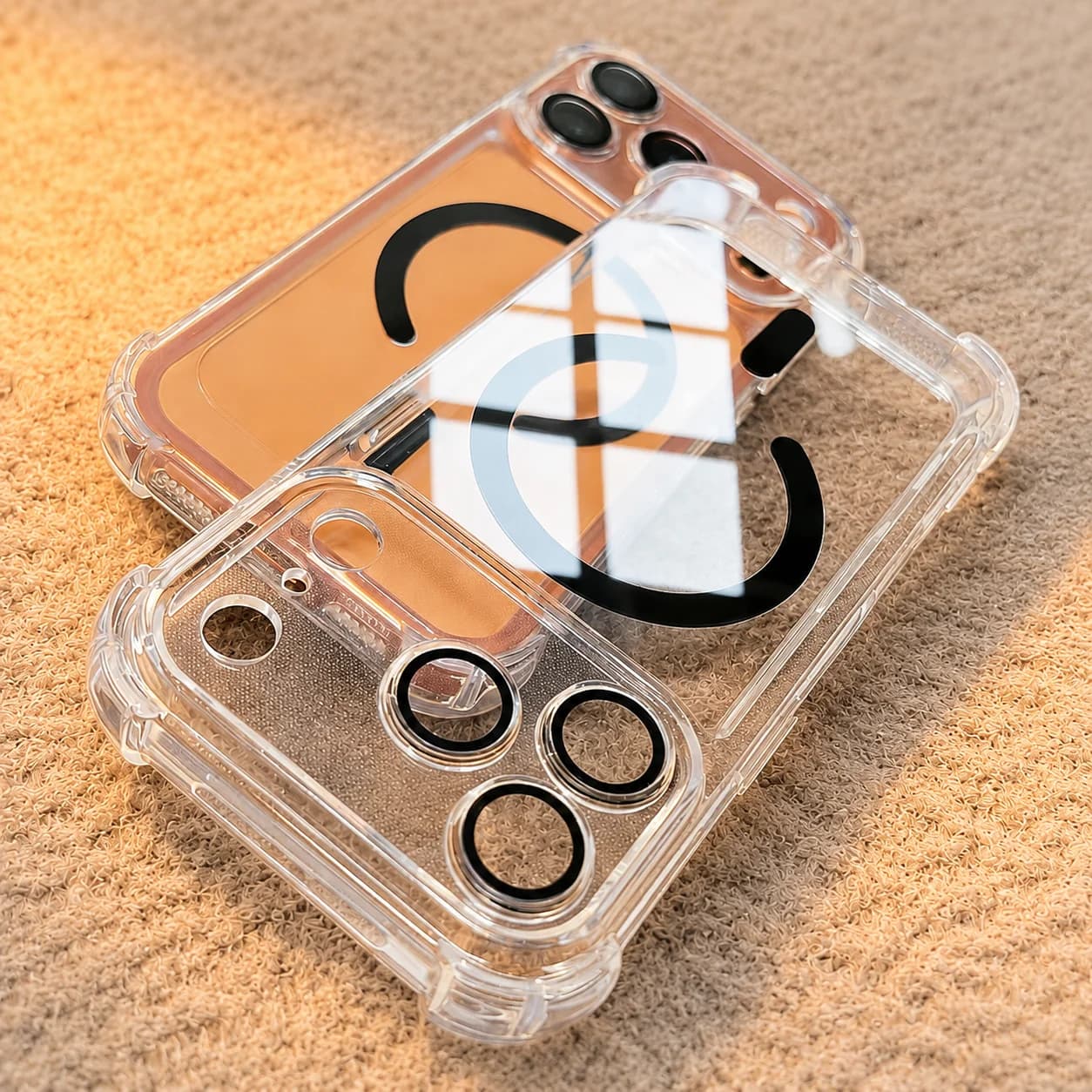 For Magsafe Transparency Four Corners Shockproof Case for IPhone 17 Air 16 15 14 Plus 13 12 11 Pro Max Camera Lens Protect Cover