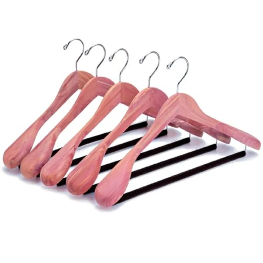 Confezione di appendiabiti in legno di cedro con spalle extra larghe, per cappotti e giacche, profumati, in cedro naturale.