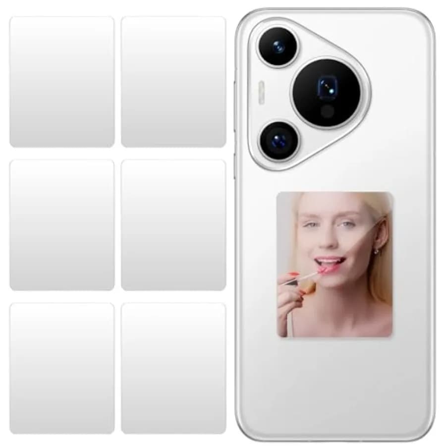 Adesivi a Specchio per Smartphone, 6 Pezzi, Specchietti Rettangolari Adesivi per Cover del Telefono, Charm per Smartphone in Acrilico