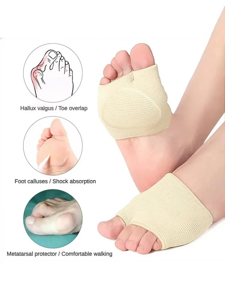 Cuscinetti metatarsali filettati maschio-femmina per alleviare il dolore al piede, soletta a mezza calza, supporto in silicone ultra morbido, copertura protettiva
