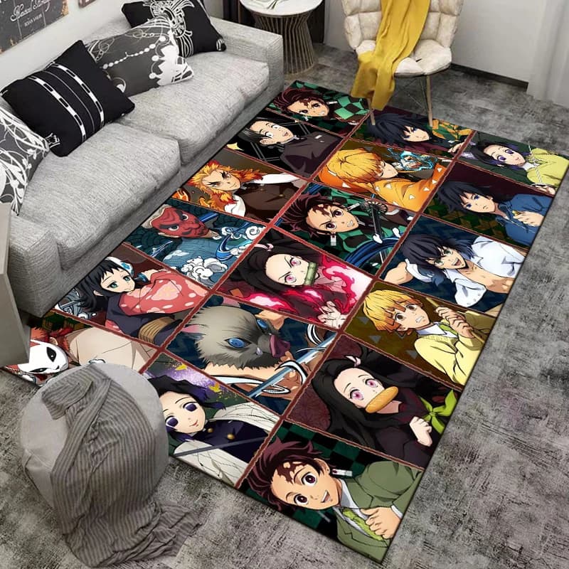 15 Size Anime Demon-Slayer Printed Carpet Fashionable Mat Anti-slip Carpet Outdoor Carpet Game Mat Children's Birthday Gift