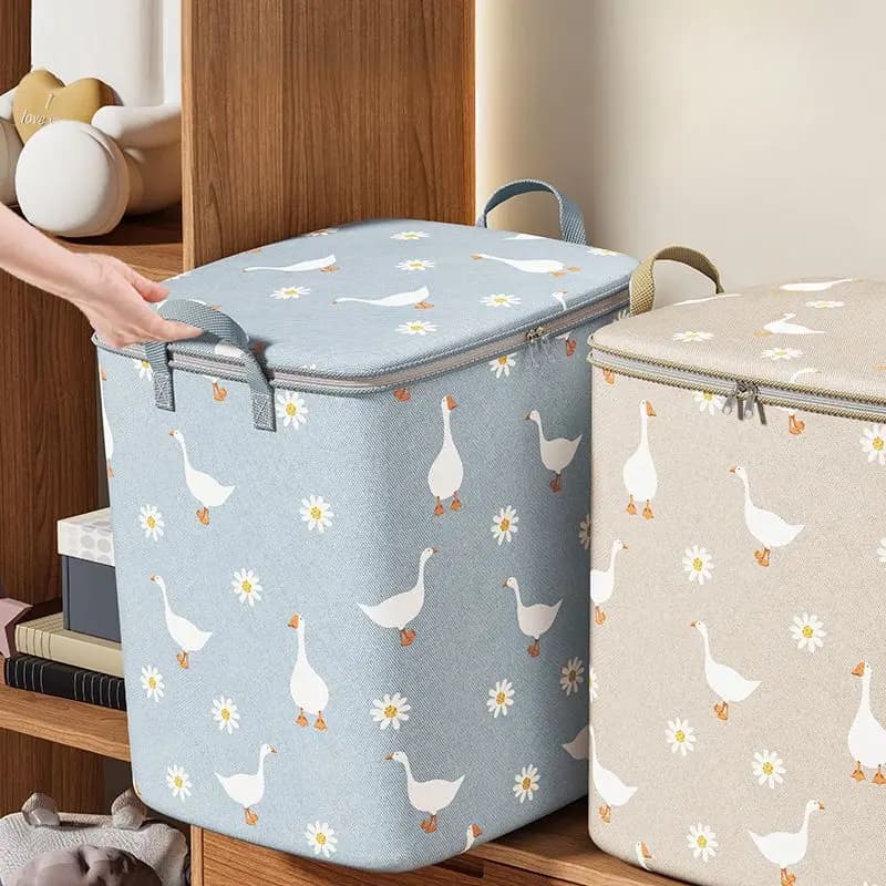 Non Woven Storage Bag, Large Capacity Clothing Organizer for Travel & Moving, Dust-proof Quilt Storage Bag for Changing Season