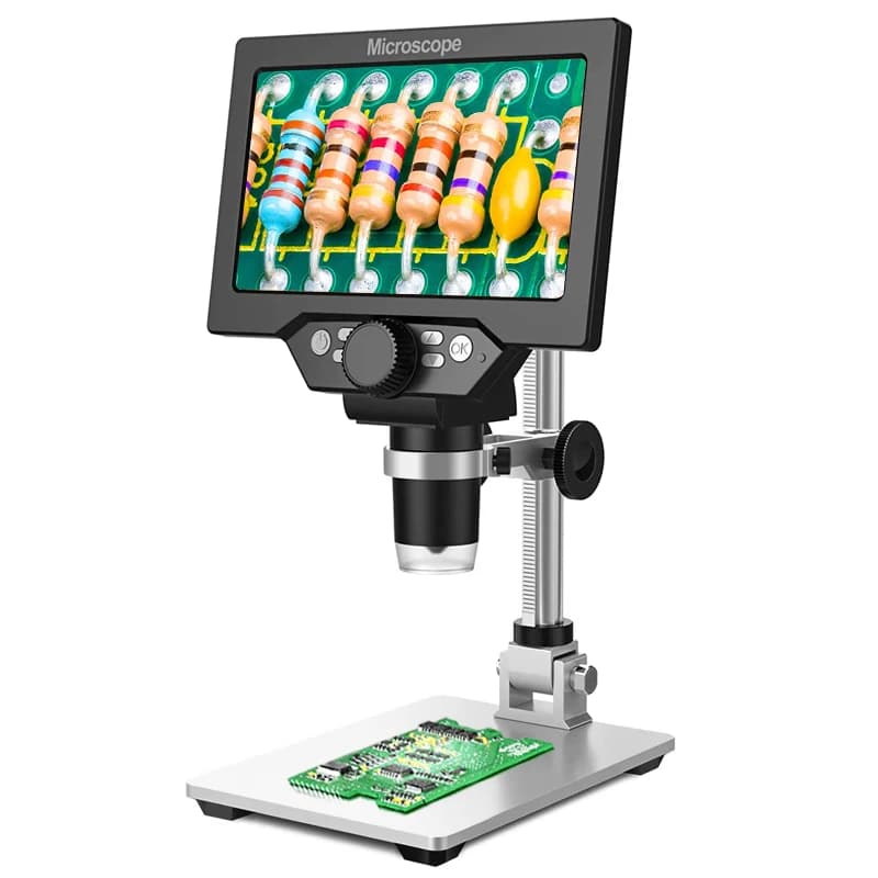 Microscopio video portatile digitale microscopio 1200X/1000X 12MP con LCD per saldatura ispezione PCB elettronica Zoom continuo