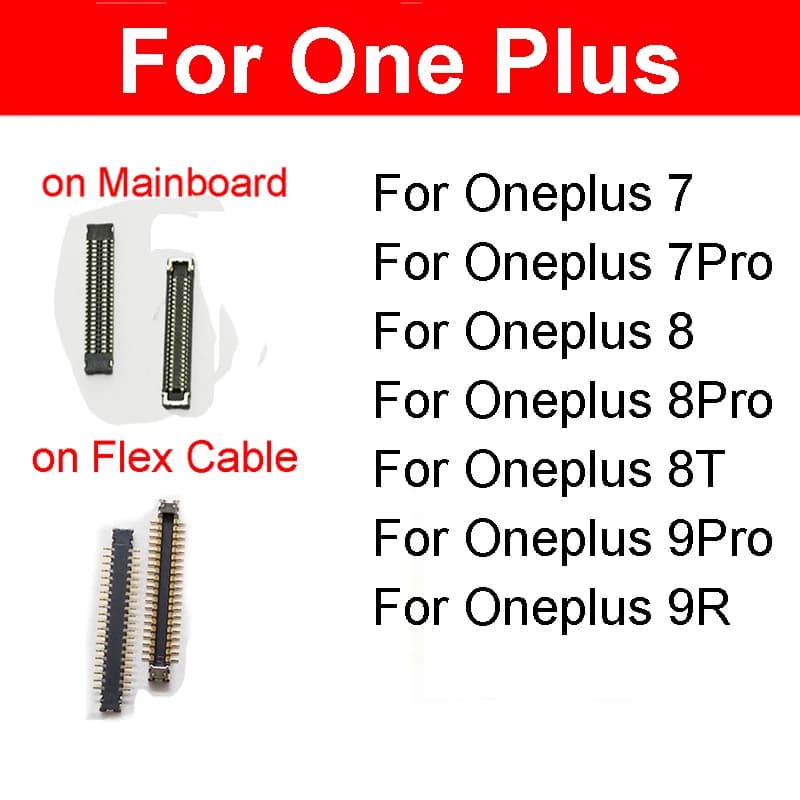 Per Oneplus 7 8 9 Pro 8T 9R Supporto batteria Clip sulla scheda madre Cavo flessibile Scheda madre LCD Connettore caricatore USB