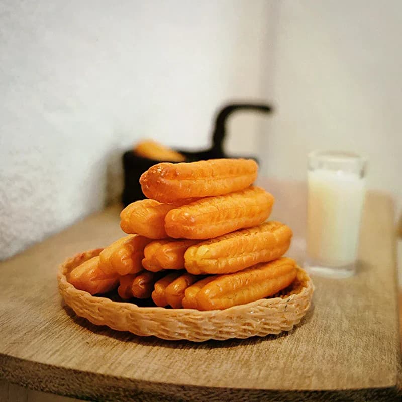 Casa delle bambole in miniatura Mini latte di soia Bastoncini di pasta fritto Colazione Modello Simulazione Cibo Accessori per la casa delle bambole Giocattoli per bambini