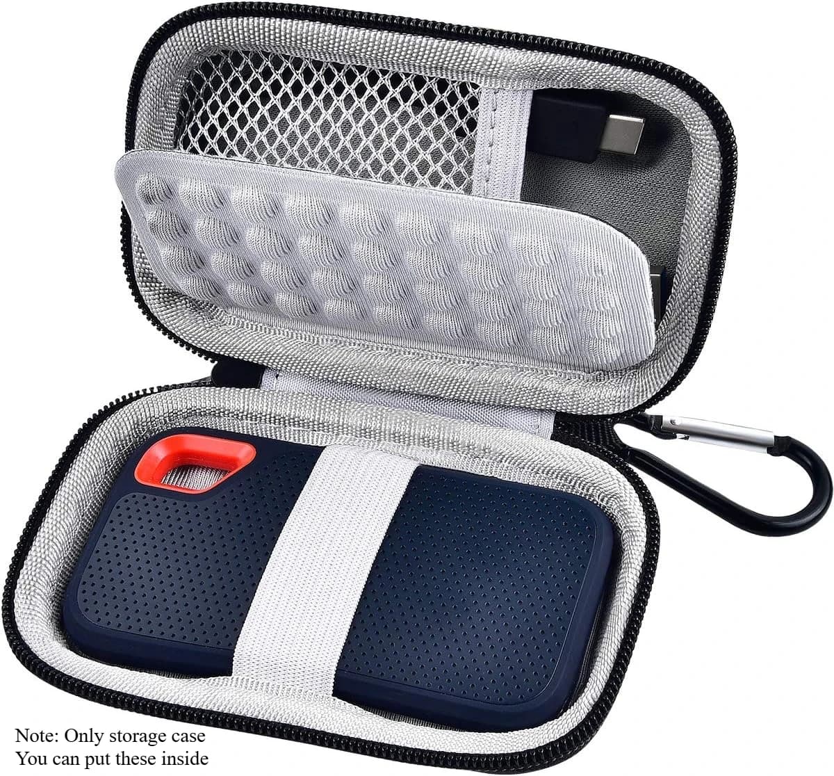 (SOLO CUSTODIA)Custodia compatibile con disco rigido esterno SSD Sandisk Extreme portatile 500 GB/1 TB/2 TB/4 TB, spazio per il trasporto da viaggio B