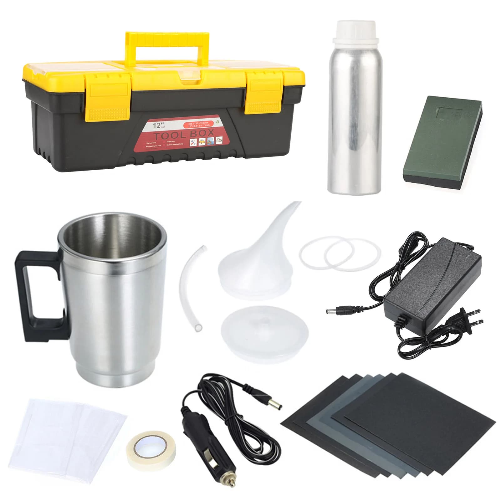Kit di Restauro Fari Auto, Facile da Usare, Set di Strumenti per Riparare e Lucidare i Fari, Elimina Graffi e Ingiallimento