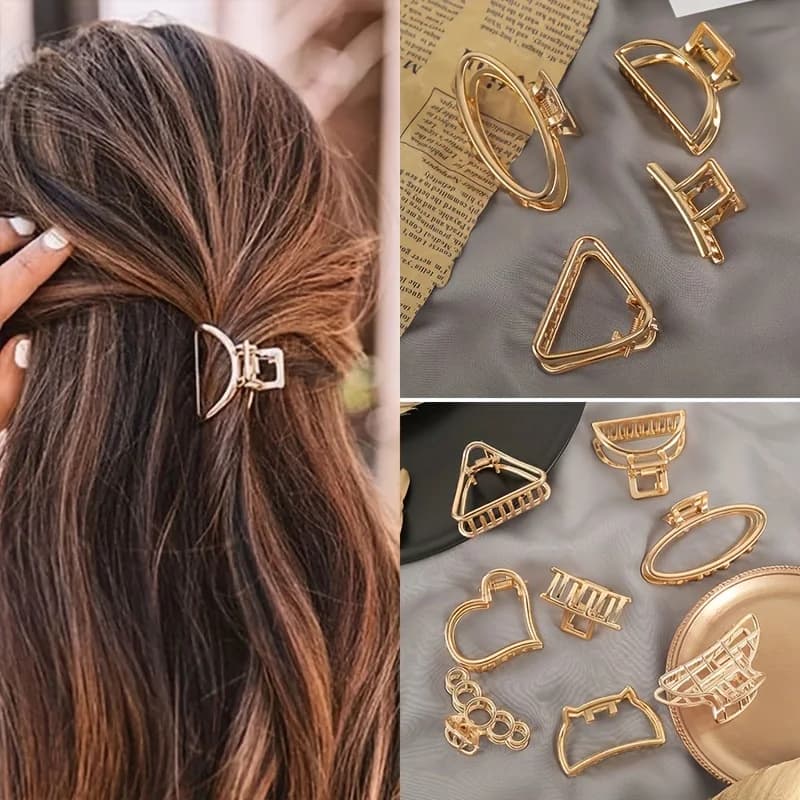 Fashion Simple Non-slip Mini Heart Cable Clip for Metal Hair Clip Geometrical Frange Hair Springs for Women Girls 2030