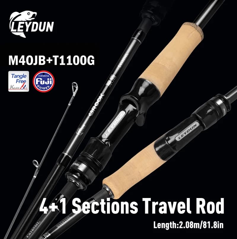 Canna da pesca super leggera Leydun BROOK 4 + 1 sezione 74g MF Azione Fuji Guida M/ML Canna da lancio da viaggio per canna da luccio per canna da luccio