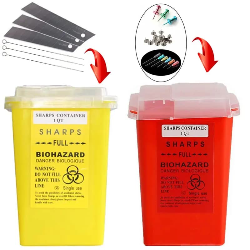 1/2pcs Tattoo Sharps Contenitore Aghi per tatuaggio Raccolta Secchi Aghi Contenitori per il riciclaggio dei rifiuti Oggetti affilati Pattumiera