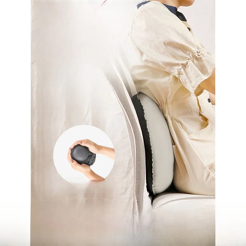 Cuscino Lombare Gonfiabile Portatile per Sedia da Ufficio e Auto, Supporto per Schienale Esteso, Cuscino da Viaggio e Relax