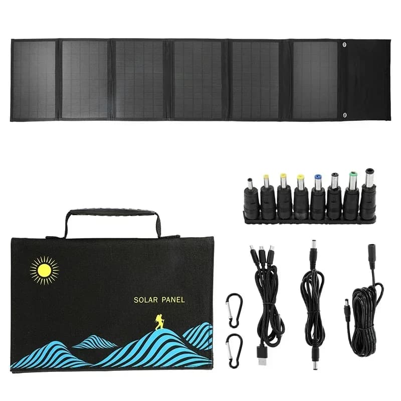 Borsa pieghevole per pannello solare da 100 W Uscita USB + CC Caricatore solare Dispositivo di ricarica solare pieghevole portatile Alimentatore portatile esterno