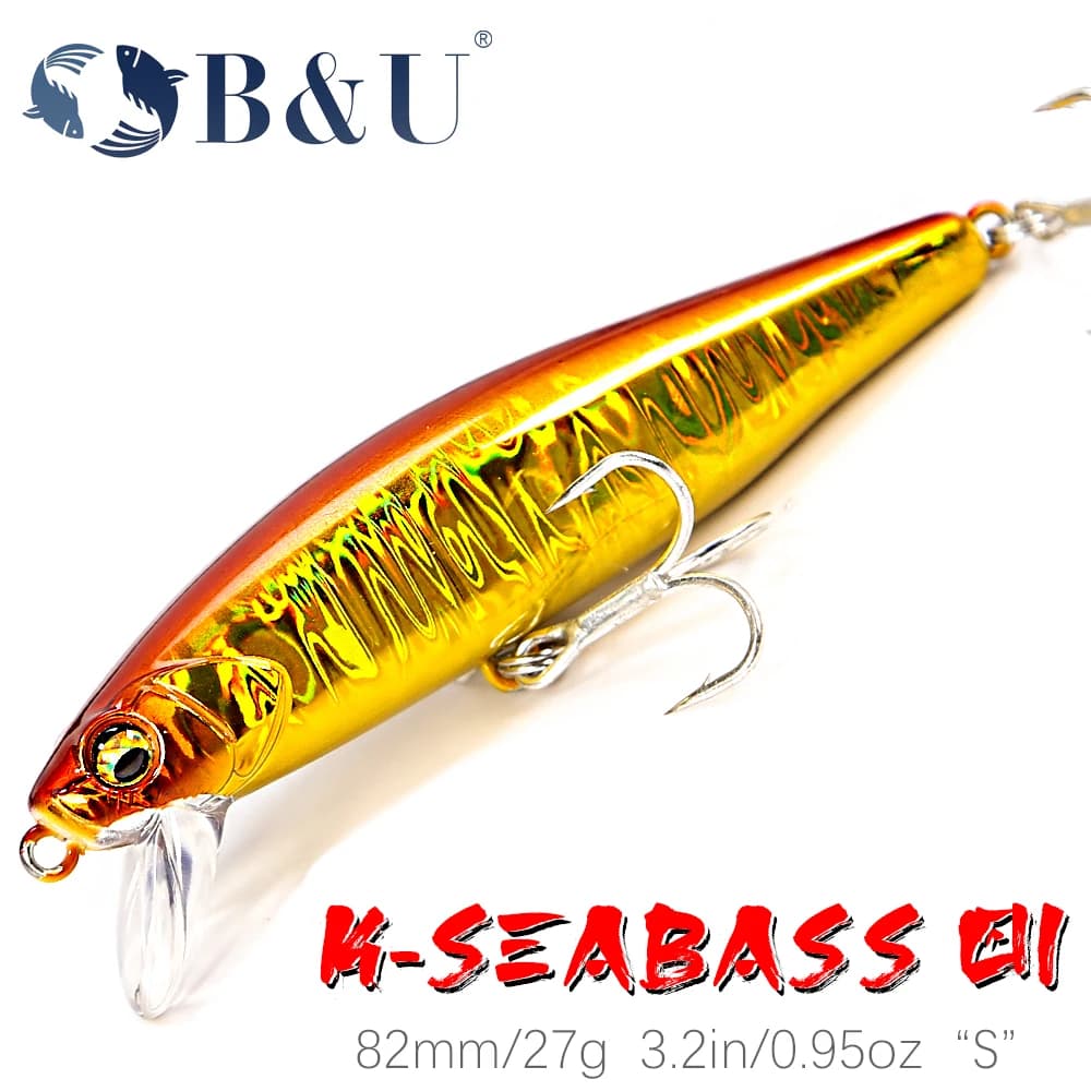 B&U Affondamento Minow Richiamo di Pesca 82S 27g Pesca in Acqua Salata Spigola Hrad Richiamo Matita a Labbro Corto Esche Dure di Acqua Salata a lancio Lungo