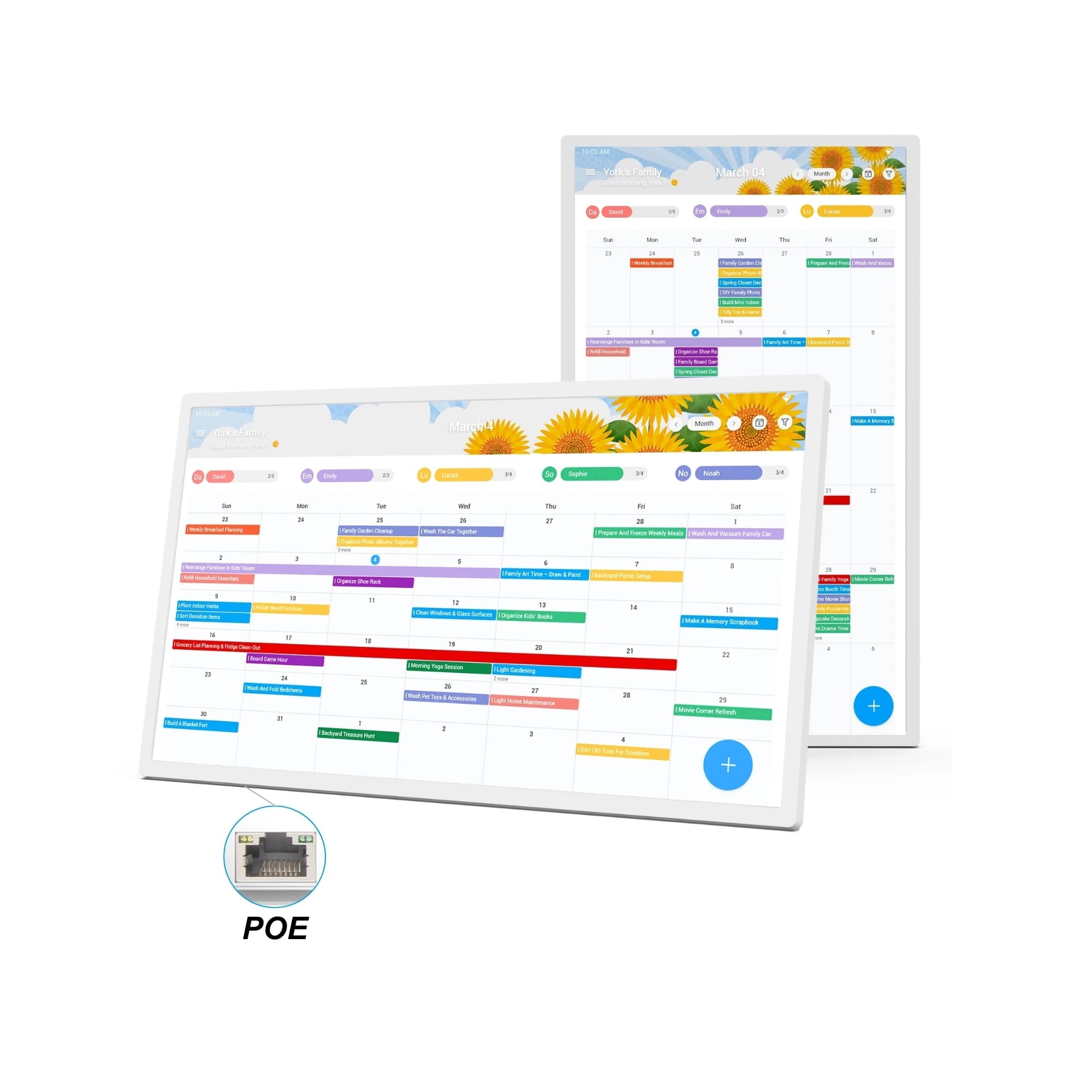 32-Inch Android 14 Smart Electronic Digital Calendar Touch Screen Wall Clock & Photo Frame for Event Management Family Schedules