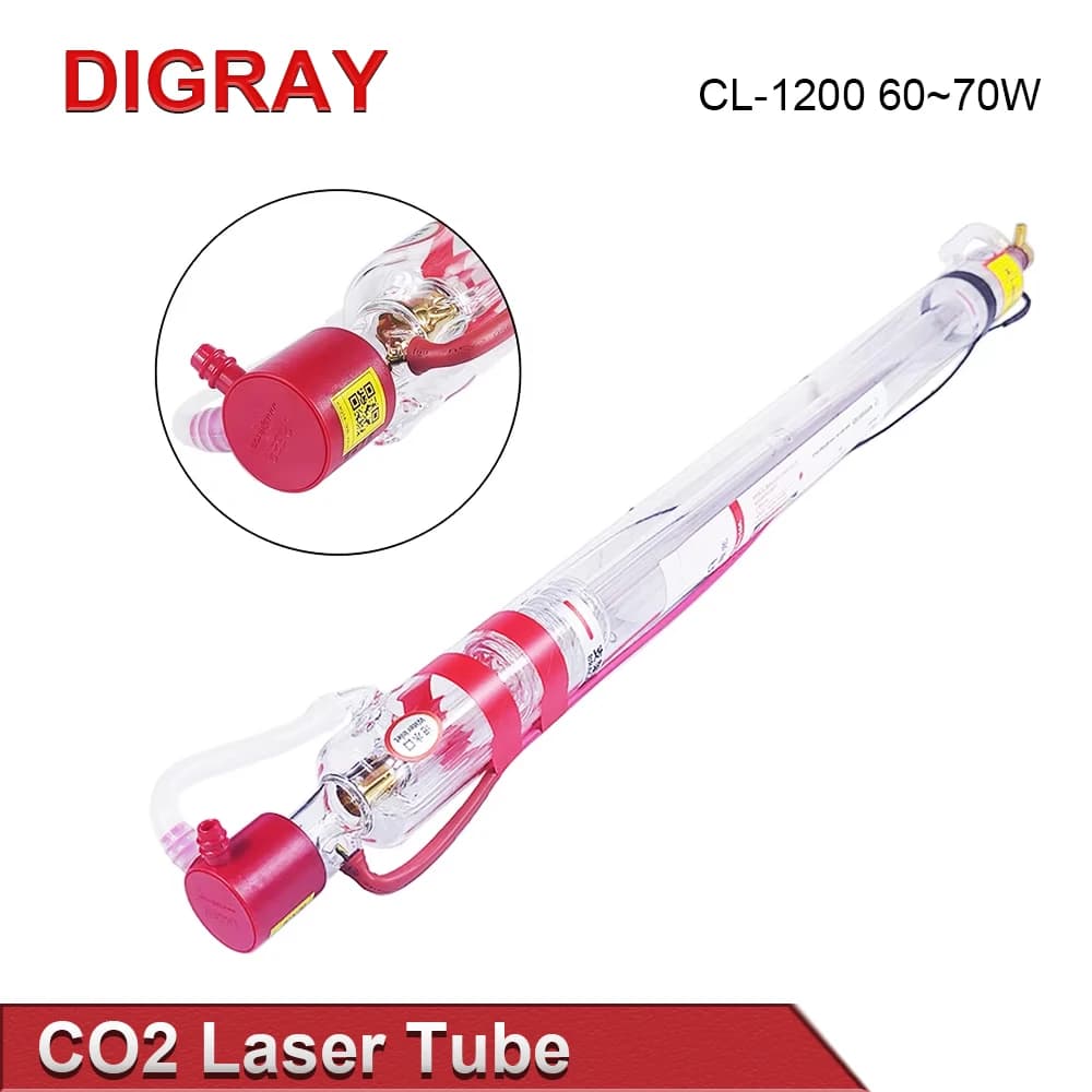 Laser tube DIGRAY EFR 70W CO2 Diameter 55mm Length 1200mm Laser tube suitable for laser engraving and cutting