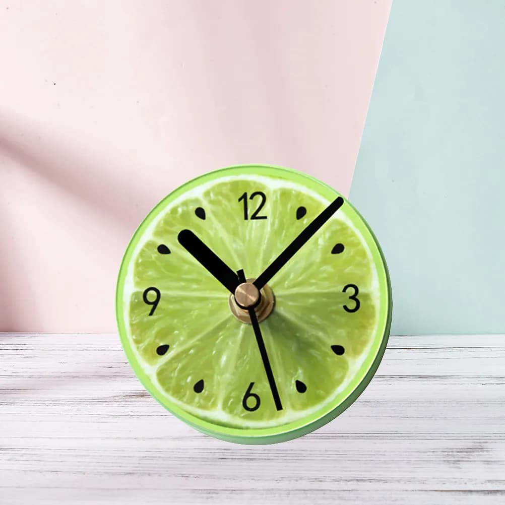Orologio Magnetico per Frigorifero Design Limone con 3 Magneti Integrati, Facile Lettura dell'Ora, Porta Messaggi per Frigo, Orologio da Parete Creativo per Cucina