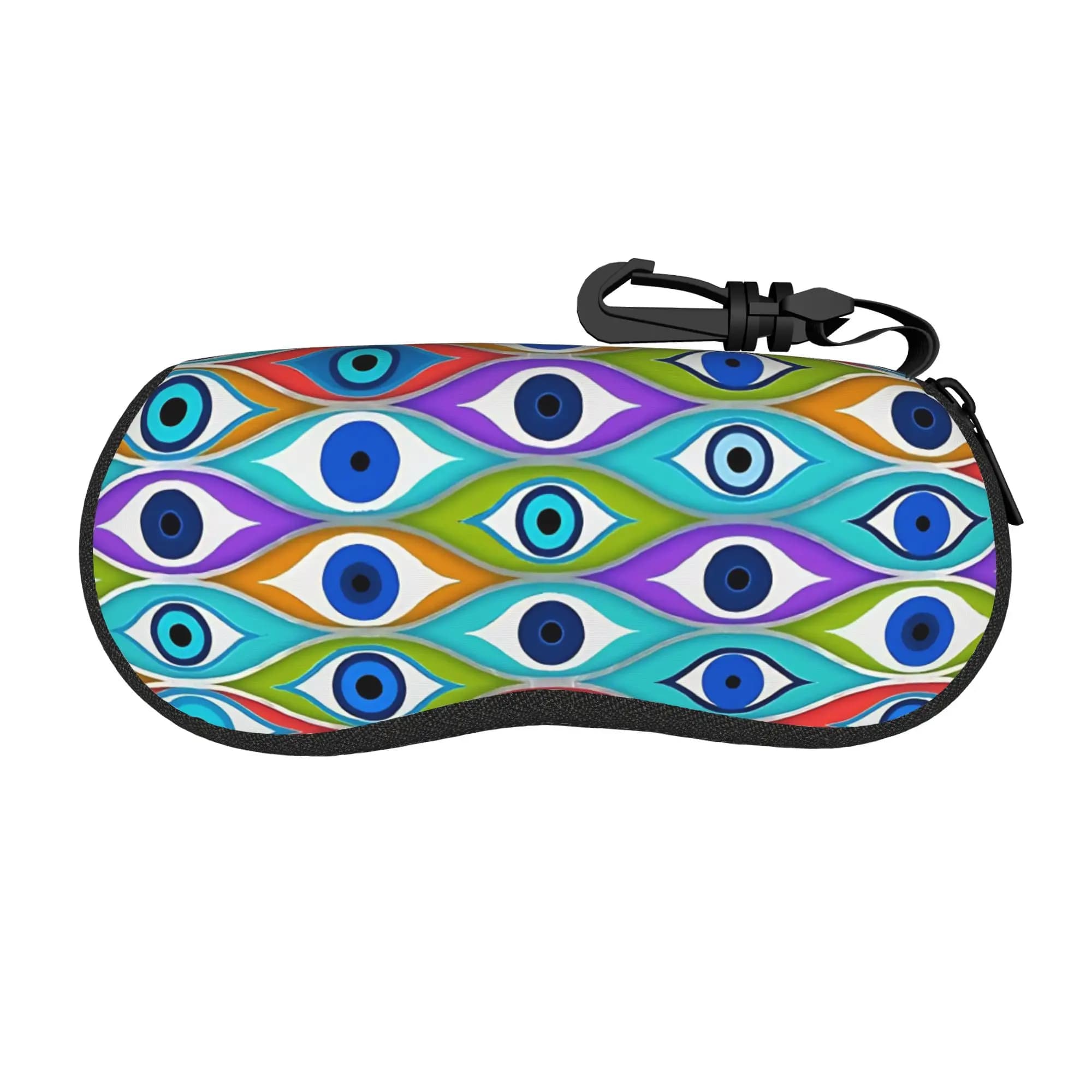 Colorful Evil Eye Protection Pattern Glasses Case Zipper Sunglasses Case Travel Eyeglass Protector Men Women Eyewear Accessory