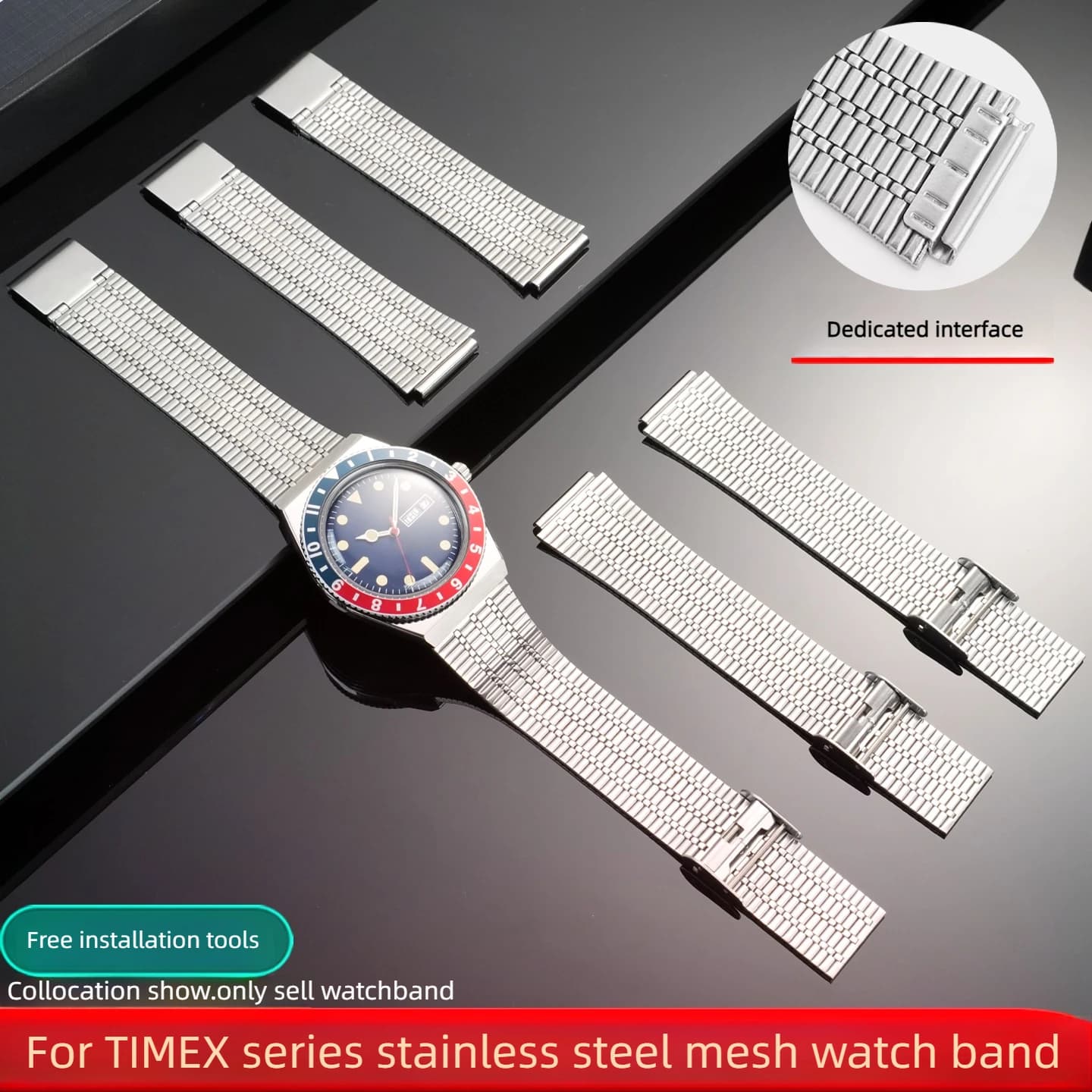 For Timex Q TIMEX Series 18mm Stainless steel Watch Strap TW2T80700 TW2U61300 TW2U61200 Retro Metal Watchband Replace Bracelet