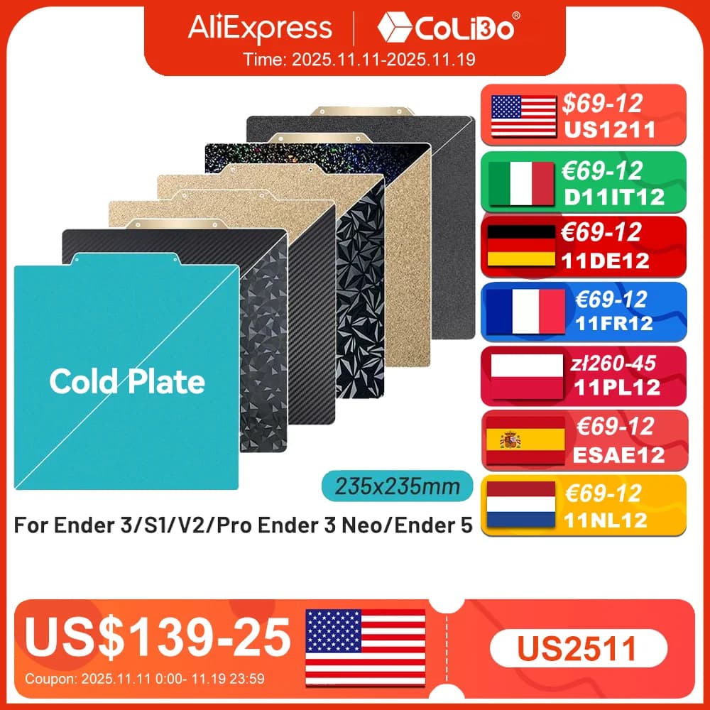 For Ender 3 Ender 3 V2 Building Plate Pei Structured Sheet 235x235 Pet Peo Pey Magnetic Construction Plate Sping Steel 3d Printer heated bed
