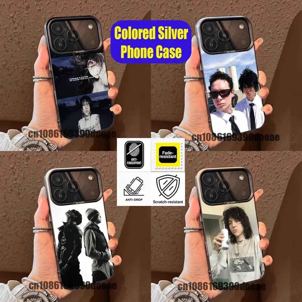 For Kai Angel Heavy Metal 2 Phone Case iPhone 15,16,12,14,13,17,11,E,Pro,Max,Plus,Air,Mini Color Silver DIY TPU Cover