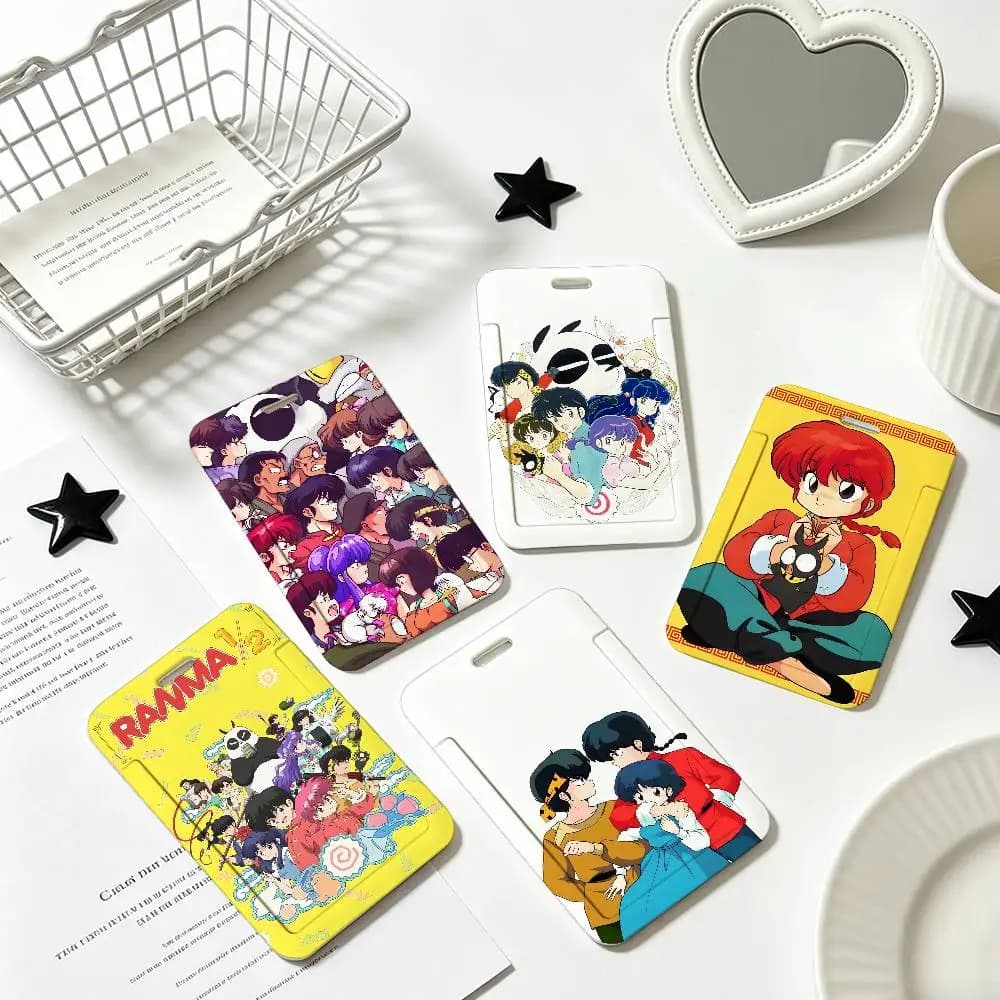 Anime R-Ranma ID Card Holder Badge Holders Lanyard Business Exhibit School Strap Neck Hang