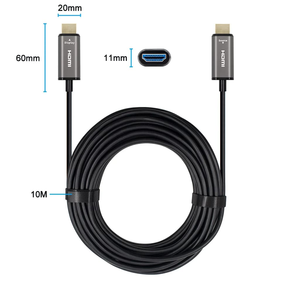 HDMI 8K compatible fiber optic cable from 10 M 32.8 feet, compatible with HDMI 2.1 8K60hz 4K120 144 Hz, 48 Gbps UHD for Samsung for Sony TV
