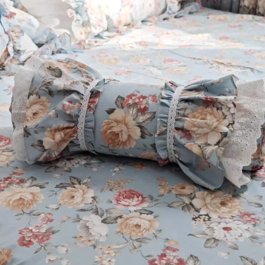 Cuscino decorativo con stampa floreale, cuscino carino con volant in pizzo, cuscino caramelle per divano Cuscino lombare in stile pastorale