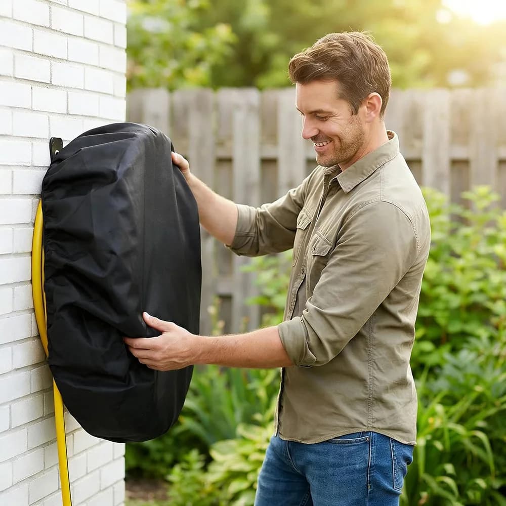 Outdoor Hose Reel Protector Wall Mount Cover Waterproof Oxford Cloth Dustproof Garden Watering System Shield