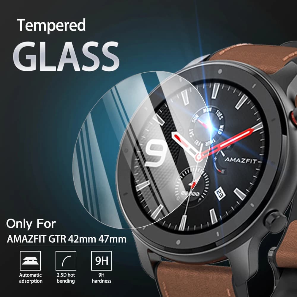 9H Tempered Glass Film for Amazfit GTR 42mm 47mm Smartwatch HD Screen Protective Film for Amazfit GTR 47MM Anti-scratch protection